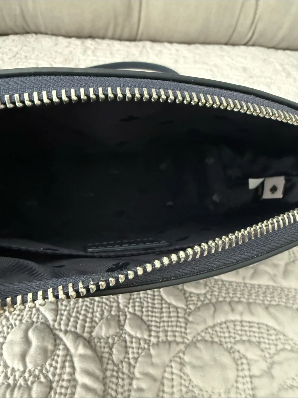 kate spade Navy Leather Crossbody with Front Slip Pocket